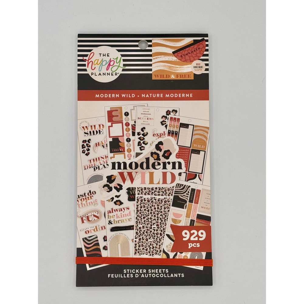 The Happy Planner Modern Wild Sticker Book 929 Pcs Nature Animal Print Gold Foil